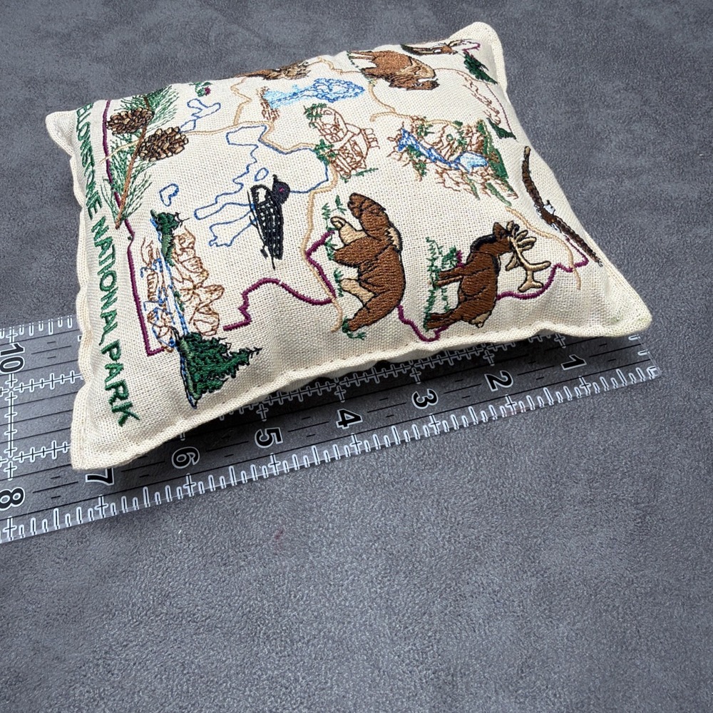 Everything Yellowstone National Park Balsam Fir Embroidered Mini Pillow Satchel - Picture 4 of 6